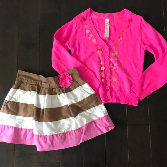 Cherokee skirt/cardigan cute outfit sz 4/5 - Picture 2 of 5